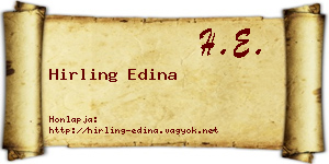Hirling Edina névjegykártya